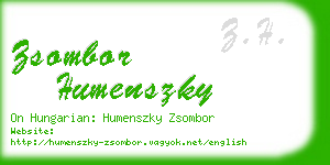 zsombor humenszky business card